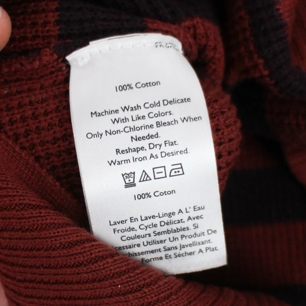 Lot of 2 Eddie Bauer‎ Women's Knit Sweaters Striped Cotton Crewneck Size S